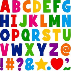 108 PCS Letter Stickers Large 4 Inch Bulletin Board Letters 12 Sheets Vinyl Self Adhesive Alphabet Stickers for Bulletin Board Education Poster B
