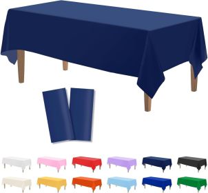 2PCS Navy Blue Plastic Tablecloths 54 x 108 Inch, Disposable Table Cloths Rectangle Party Table Covers